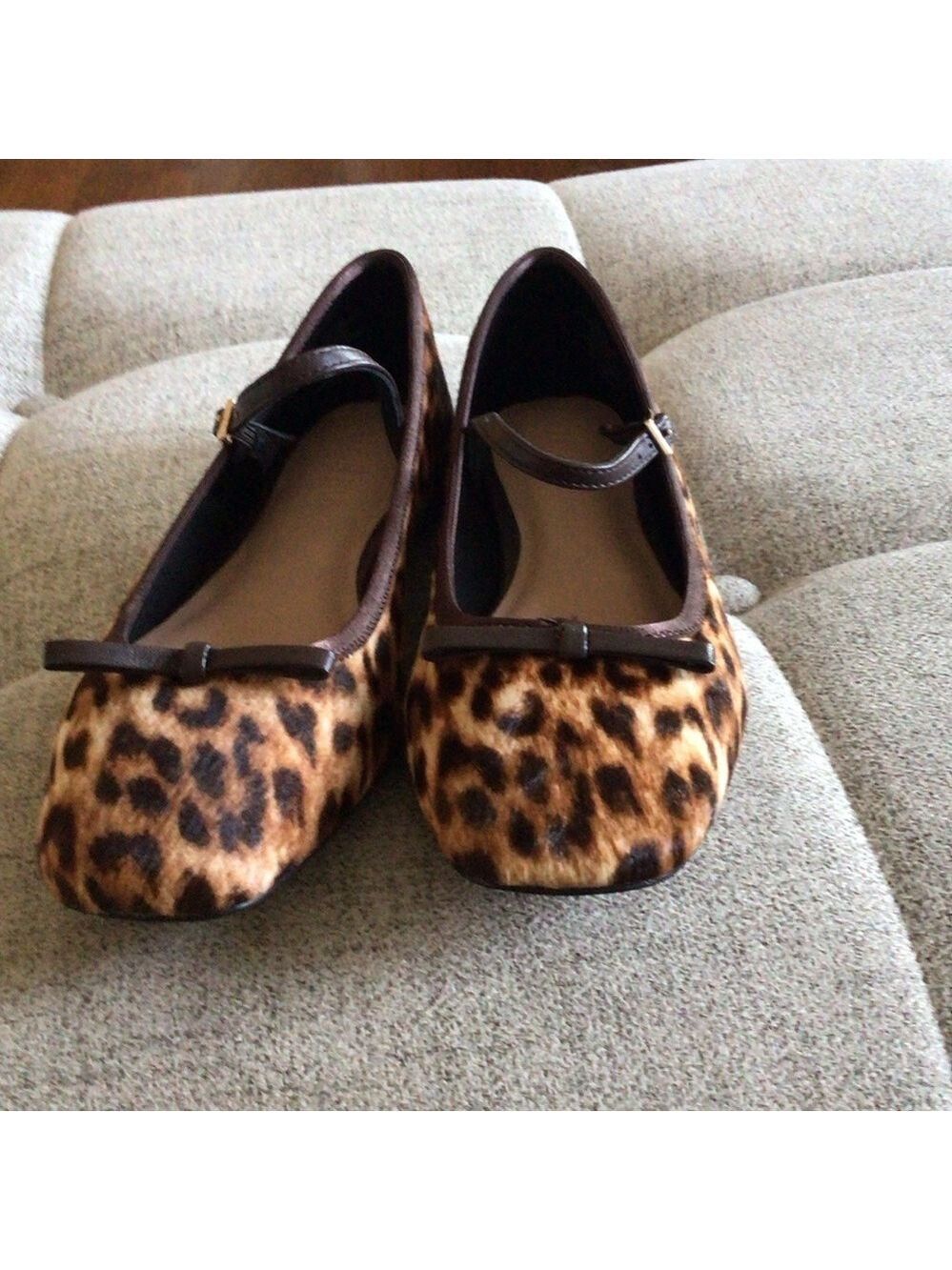 J. Crew New Leopard Print the Quinn Mary Jane flat sz 7.5 - Picture 6 of 11